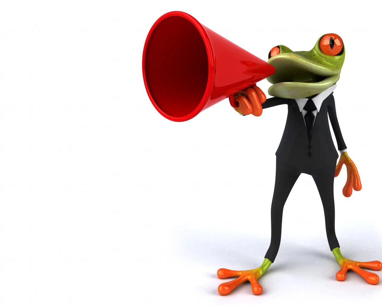 free frog 3d, графика, мегафон, лягушка, громкоговоритель