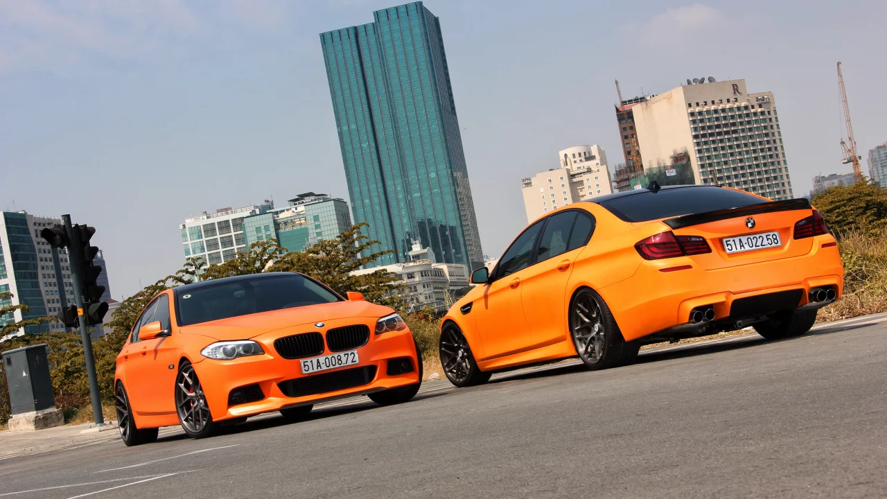 tuning, f10, orange, matte, m5, bmw