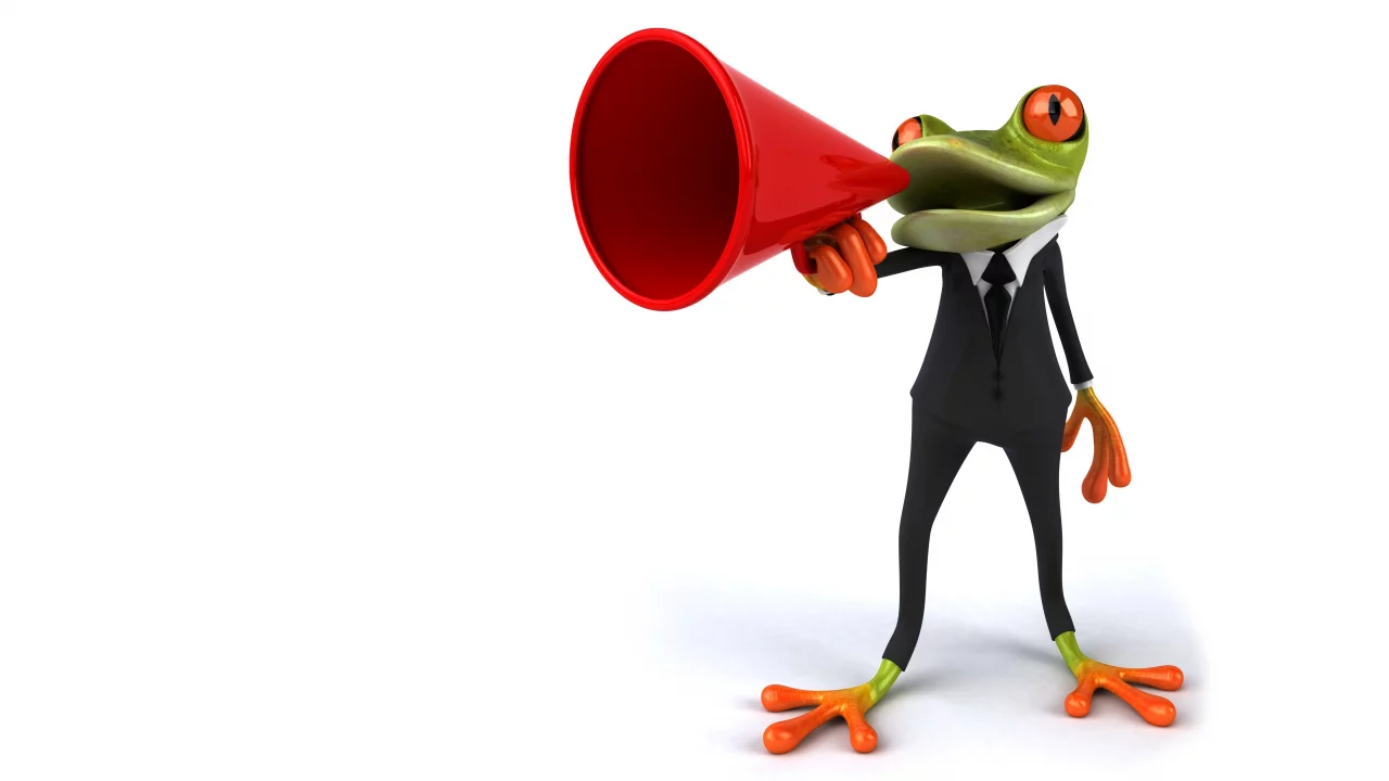 free frog 3d, графика, мегафон, лягушка, громкоговоритель