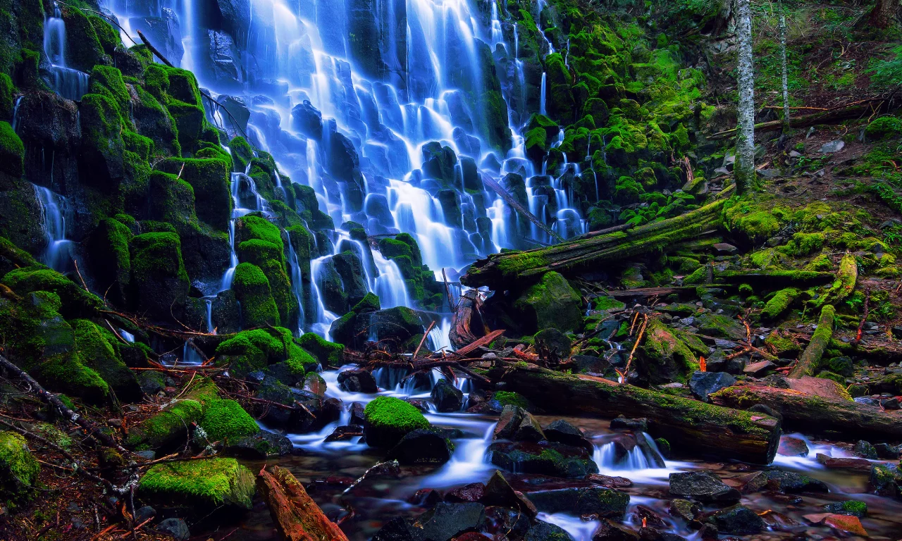 ramona falls, национальный лес маунт-худ, сша, орегон