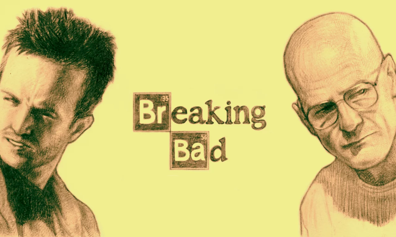 aaron paul, walter white, bryan cranston, heisenberg, jesse pinkman, art, amc