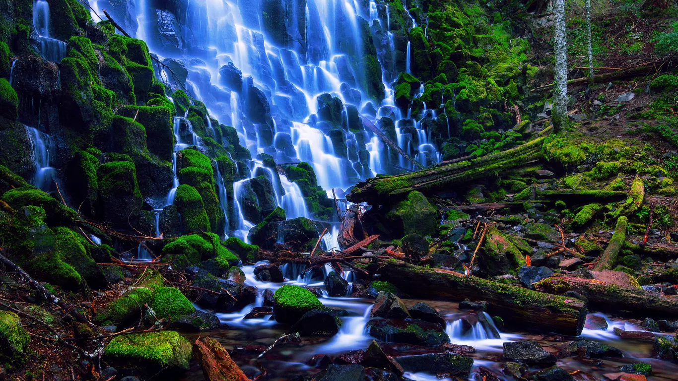 ramona falls, национальный лес маунт-худ, сша, орегон