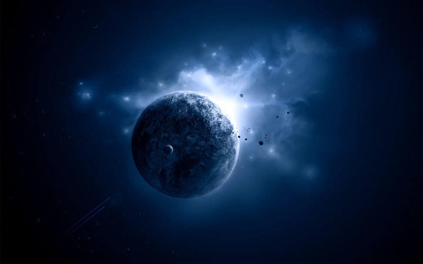 light blue, sci fi, planet