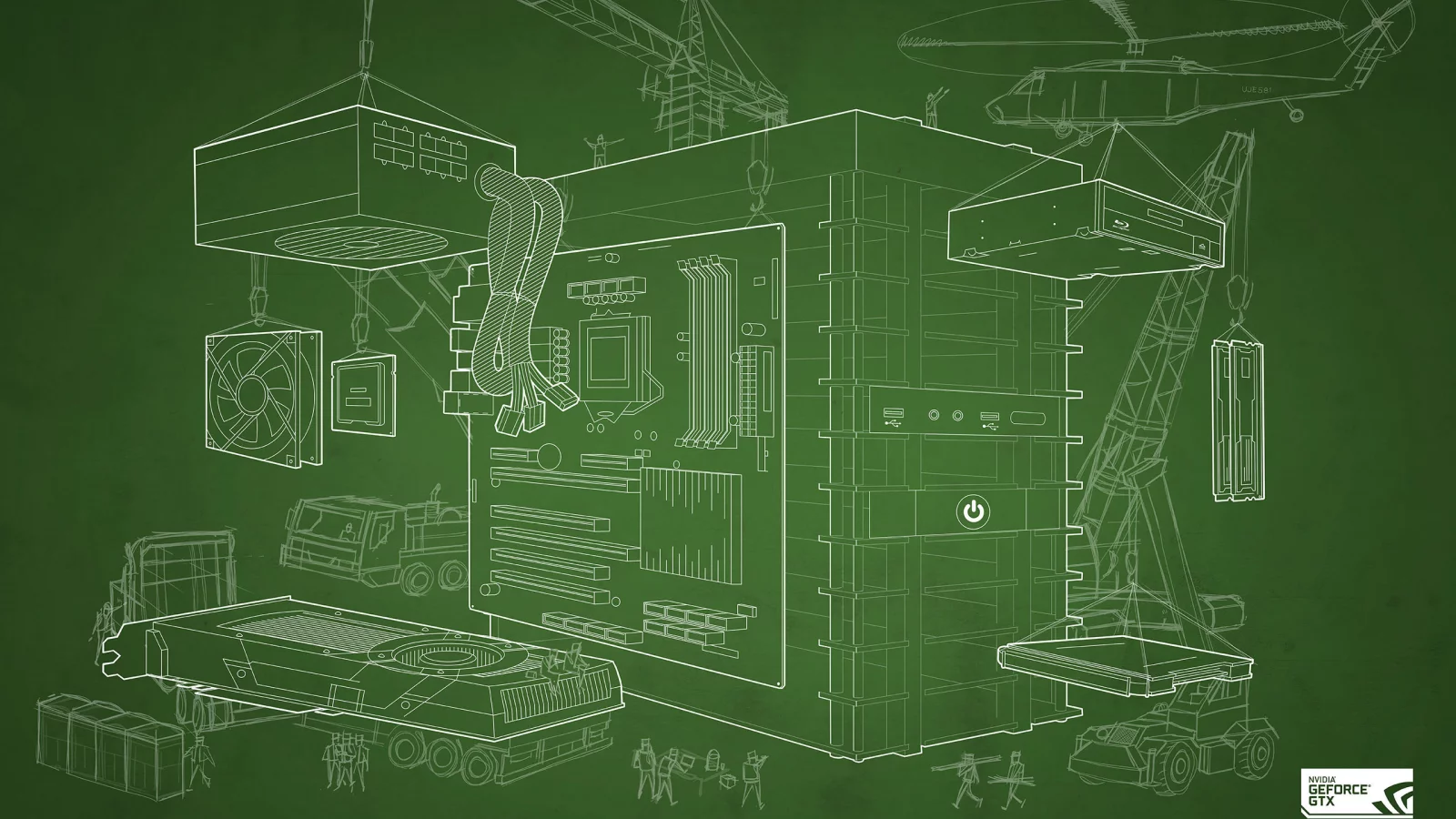nvidia, geforce, gtx, diy blueprint wallpaper