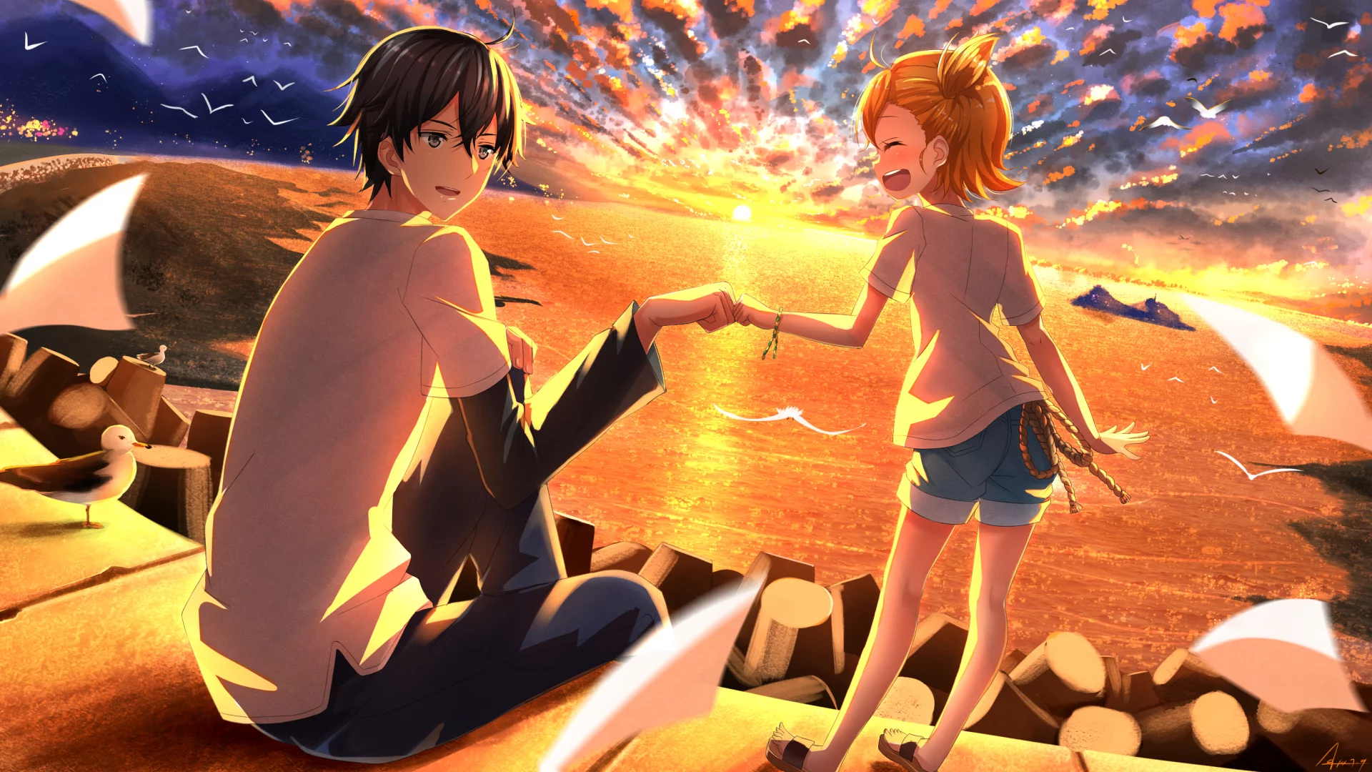 Barakamon, сэнсэй, нару, закат