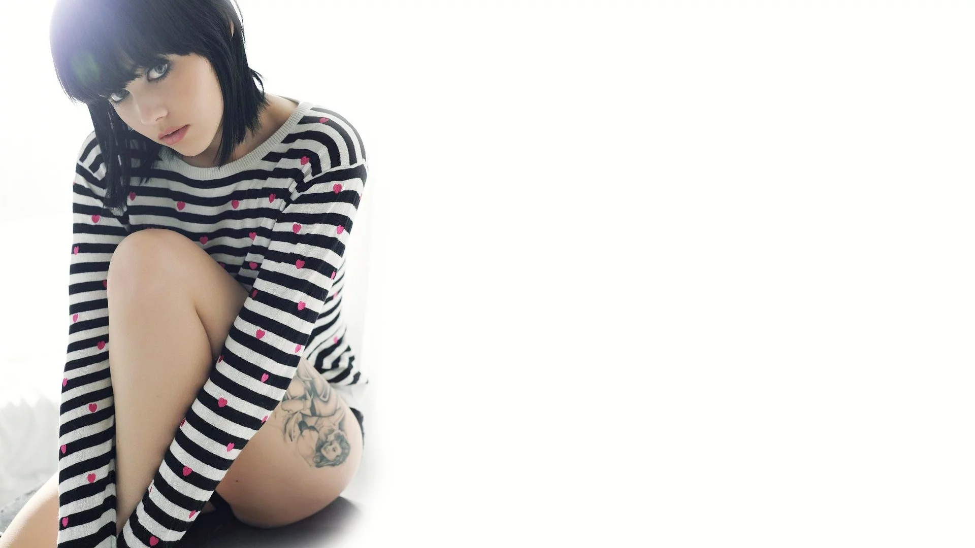 фон, взгляд, тату, mellisa clarke, брюнетка