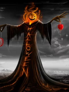 тыква, луна, надпись, хэллоуин, ночь, праздник, halloween