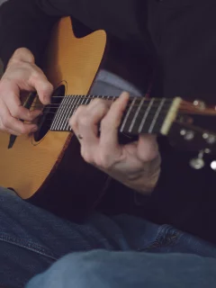 музыка, пальцы, руки, струны, гитара