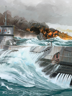 u-boat type vii c, подводная лодка, война, рисунок