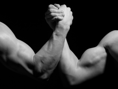 arm wrestling, black, white