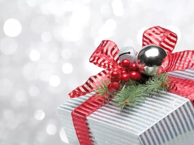 gifts, christmas spirit, ribbon, новый год, cherry, new year, merry christmas, bokeh