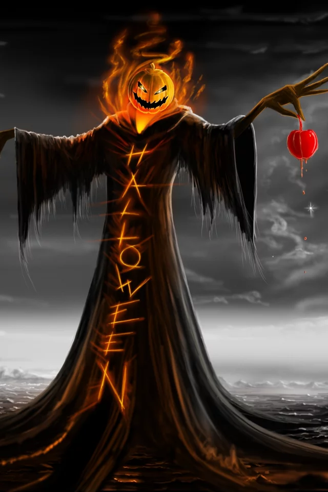 тыква, луна, надпись, хэллоуин, ночь, праздник, halloween