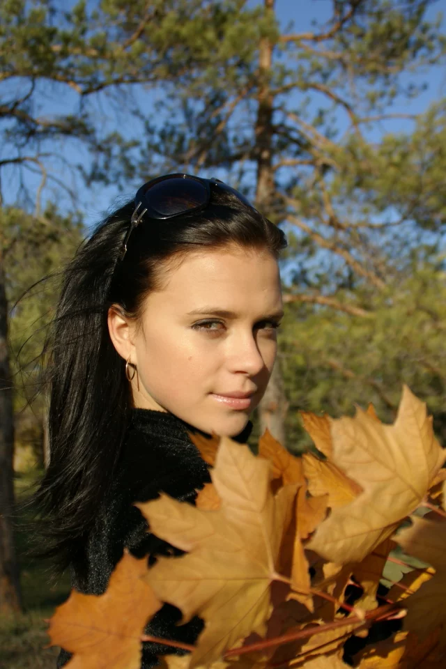 листья, мария, осень, деревья