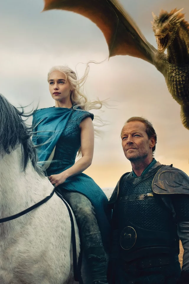 драконы, game of thrones, daenerys targaryen, jorah mormont, iain glen, emilia clarke