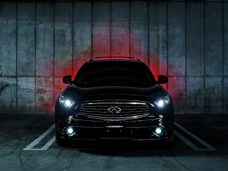 инфинити, vossen, infiniti, black, парковка, front, fx 35 s