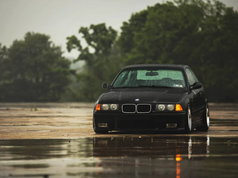бмв, черная, bmw, дождь, e36, black, m3