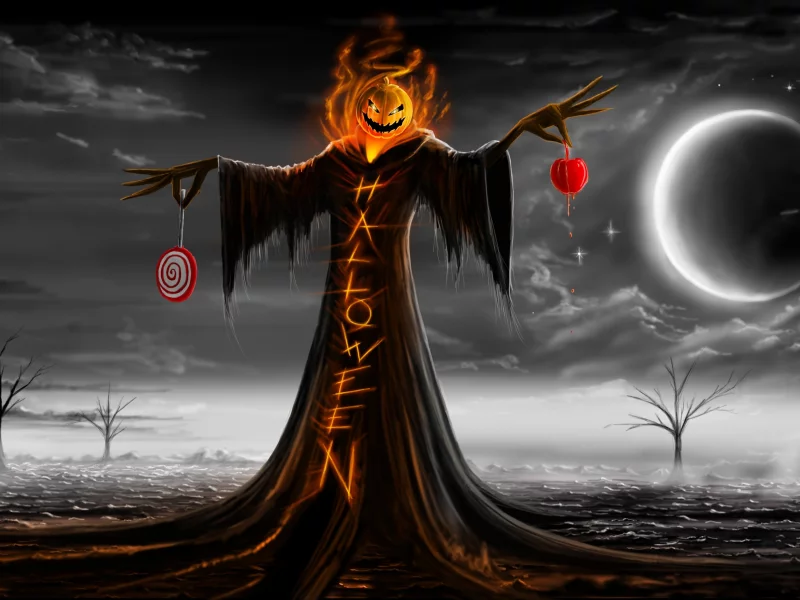 тыква, луна, надпись, хэллоуин, ночь, праздник, halloween