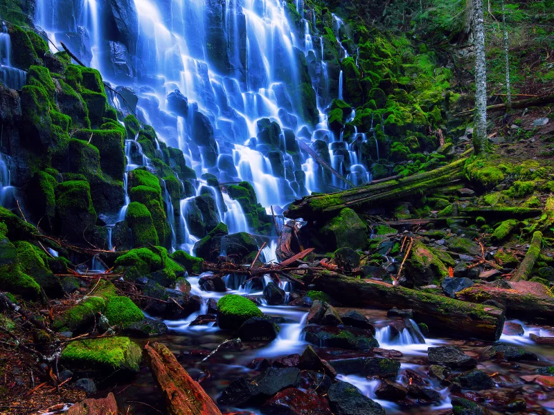 ramona falls, национальный лес маунт-худ, сша, орегон