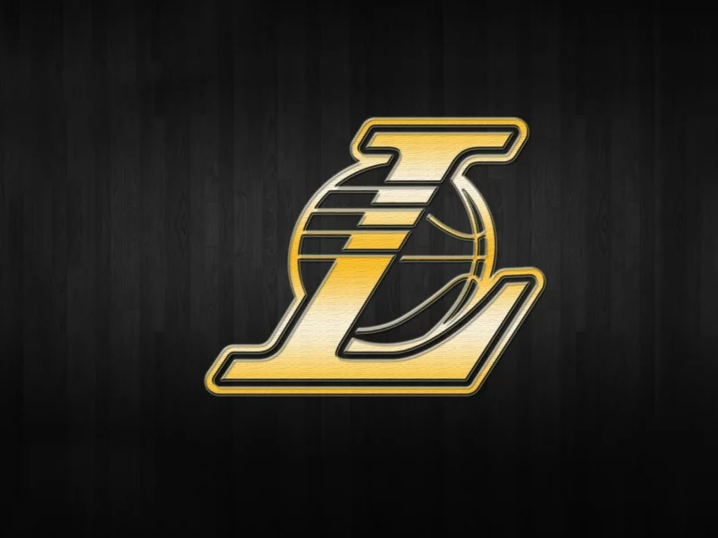 nba, lakers, los angeles, золото, логотип, фон