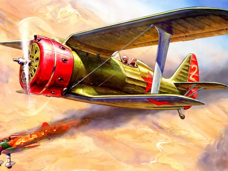 война, арт, и-153, поликарпов, чайка, небо, советский