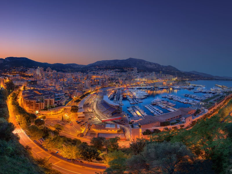 the port hercule, the principality, город, бухта, monte-carlo, вечер, fever, monaco