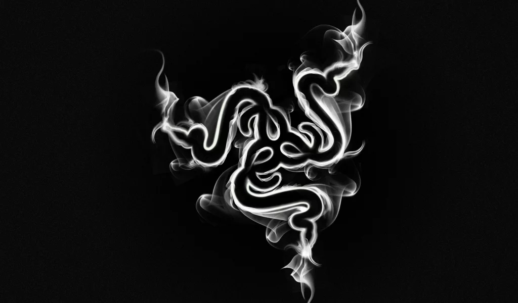 smoke, hi-tech, дым, black, минимализм, логотип, razer