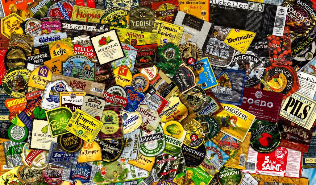 background, texture, beer labels