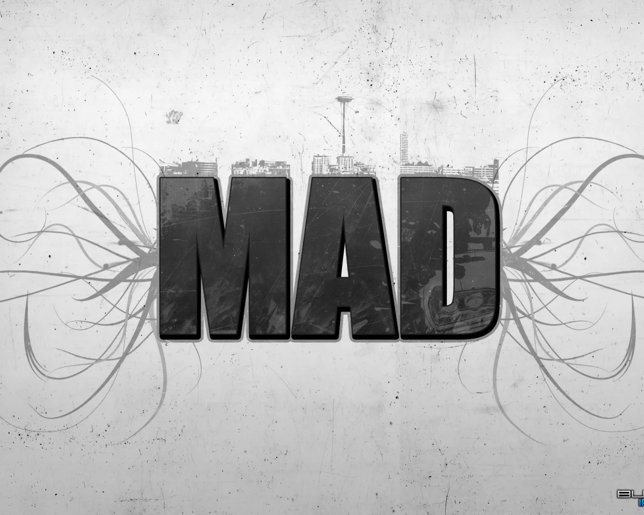 черно-белое, город, mad
