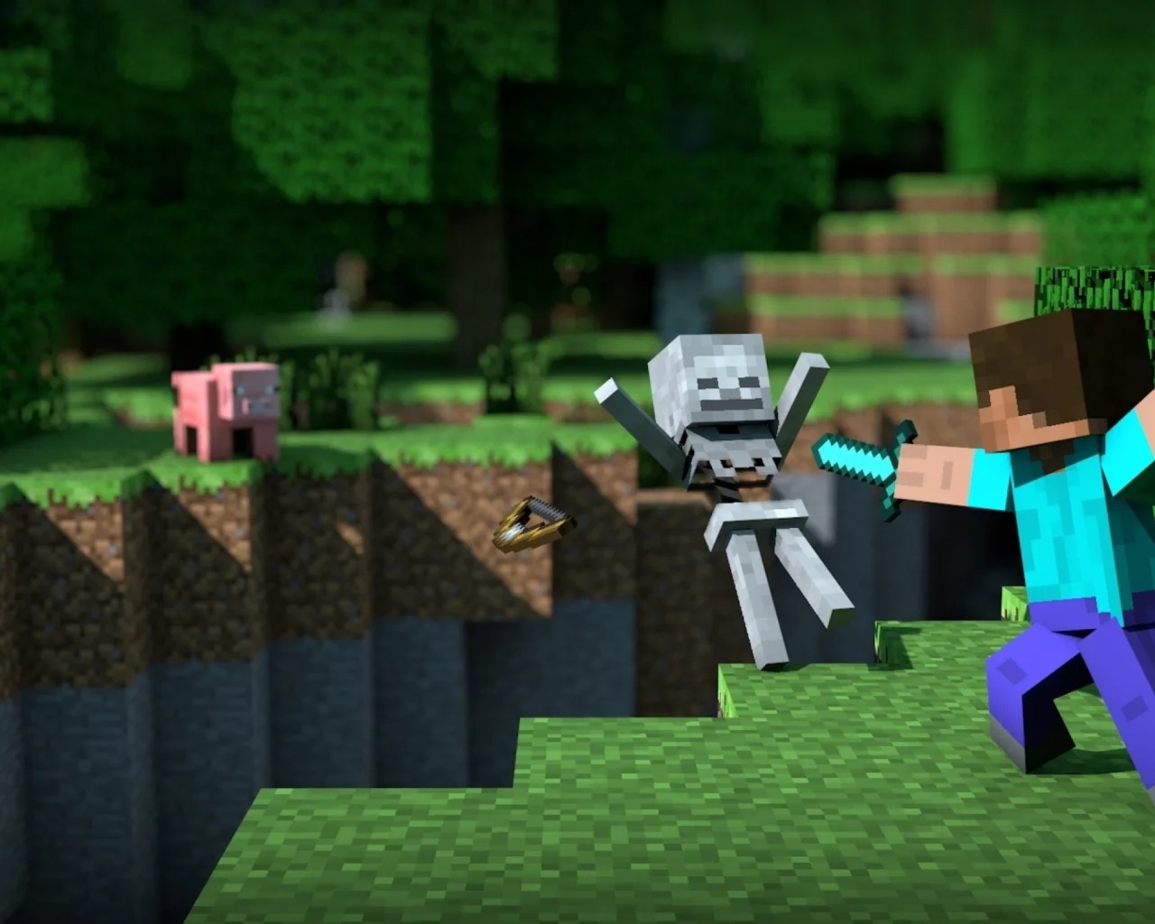 меч, зеленый, minecraft, блок, steave, майнкрафт