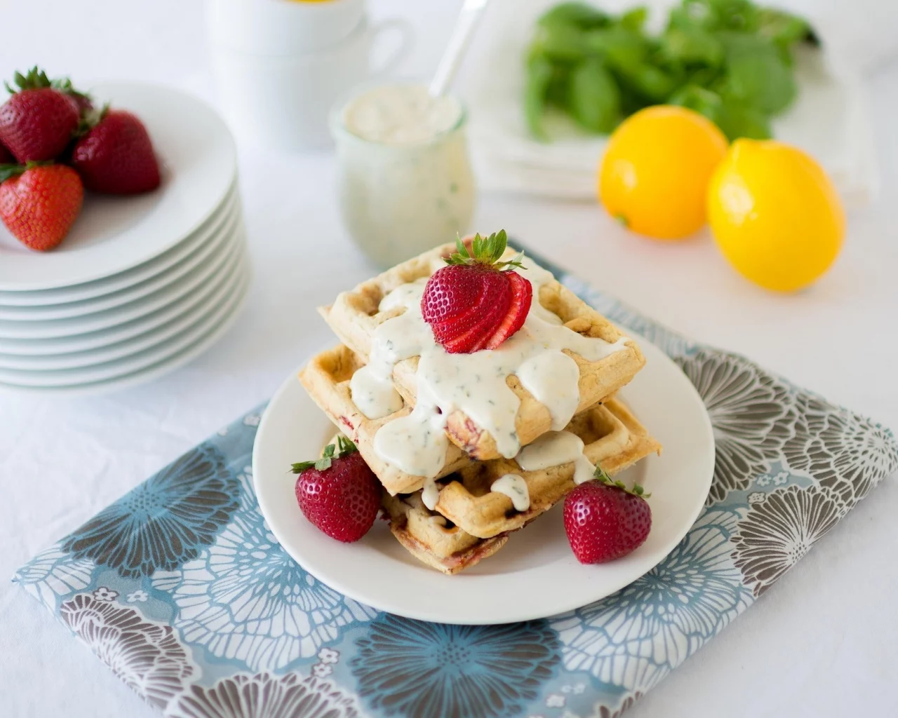 еда, dessert, вафли, сладкое, десерт, клубника, ягода