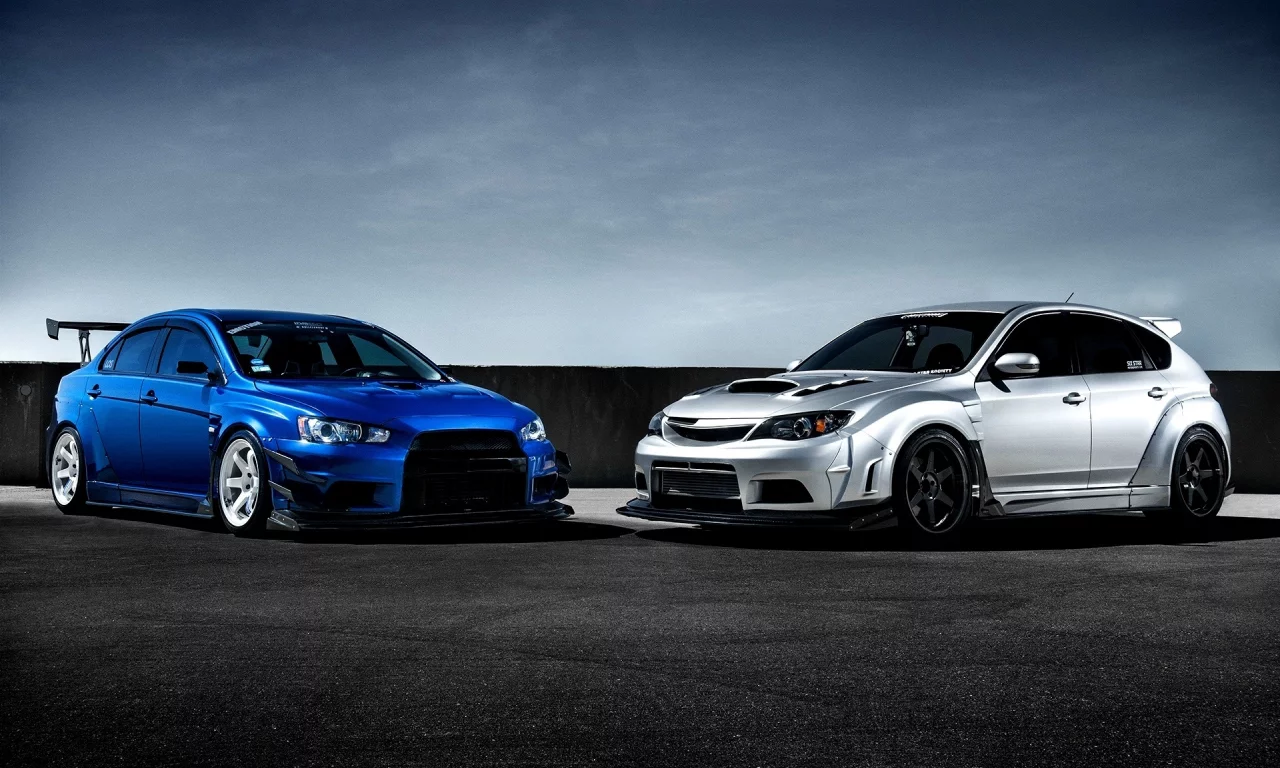 x, impreza, 10, race car, sti, silvery, front, subaru, lancer, evolution, mitsubishi, blue