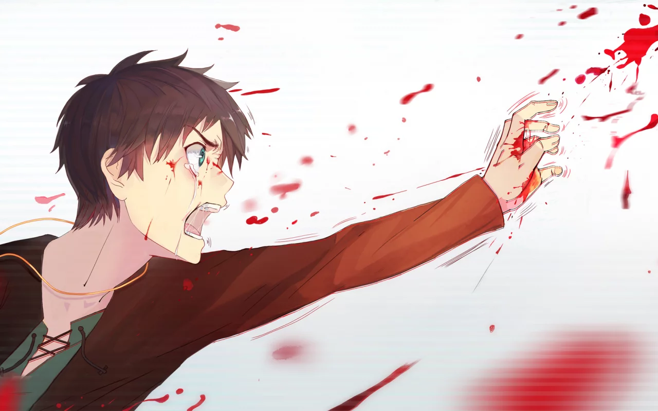 кровь, эрен джаггер, вторжение титанов, shingeki no kyojin