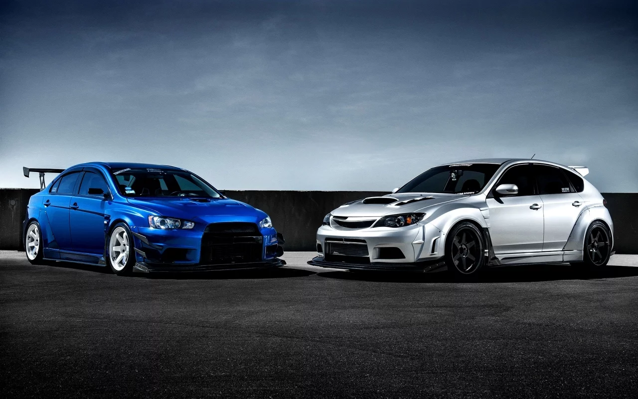 x, impreza, 10, race car, sti, silvery, front, subaru, lancer, evolution, mitsubishi, blue
