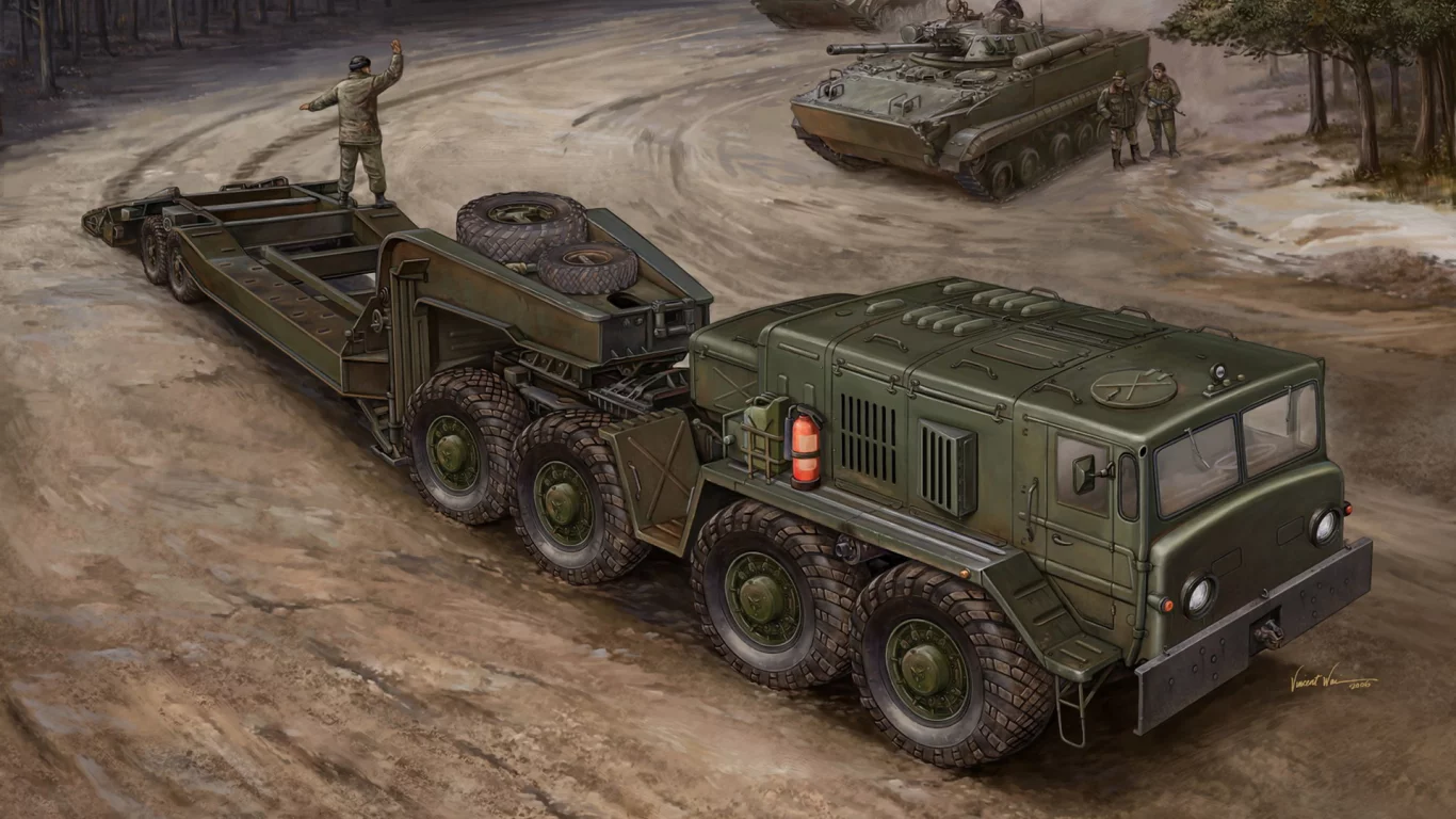 военный, транспортер, тягач, четырехосный, маз-537, арт