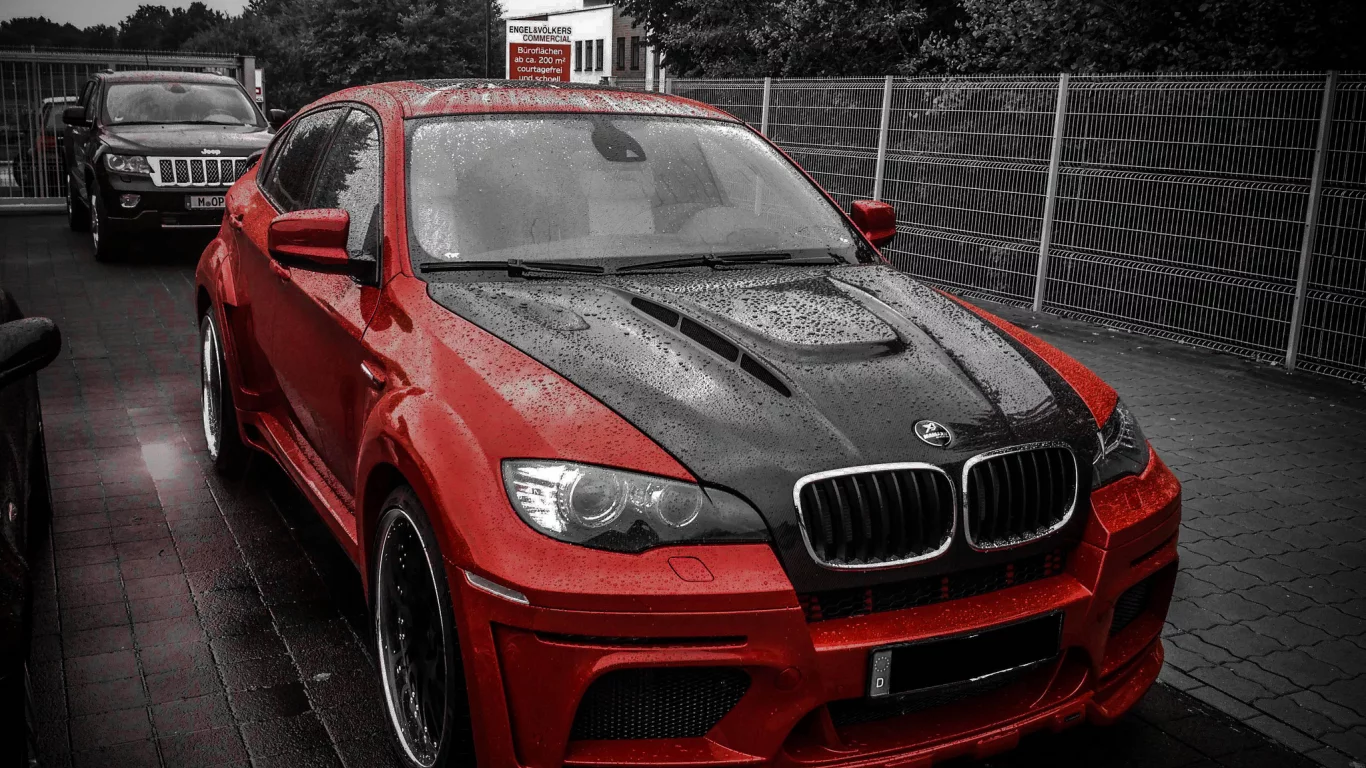 x6m, tuning, hamann, bmw, red, jeep