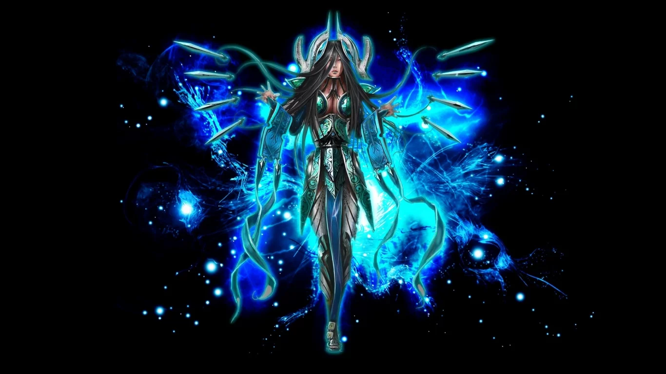 девушка, league of legends, оружие, игра, доспехи, воин