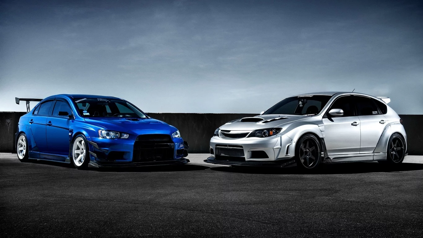 x, impreza, 10, race car, sti, silvery, front, subaru, lancer, evolution, mitsubishi, blue