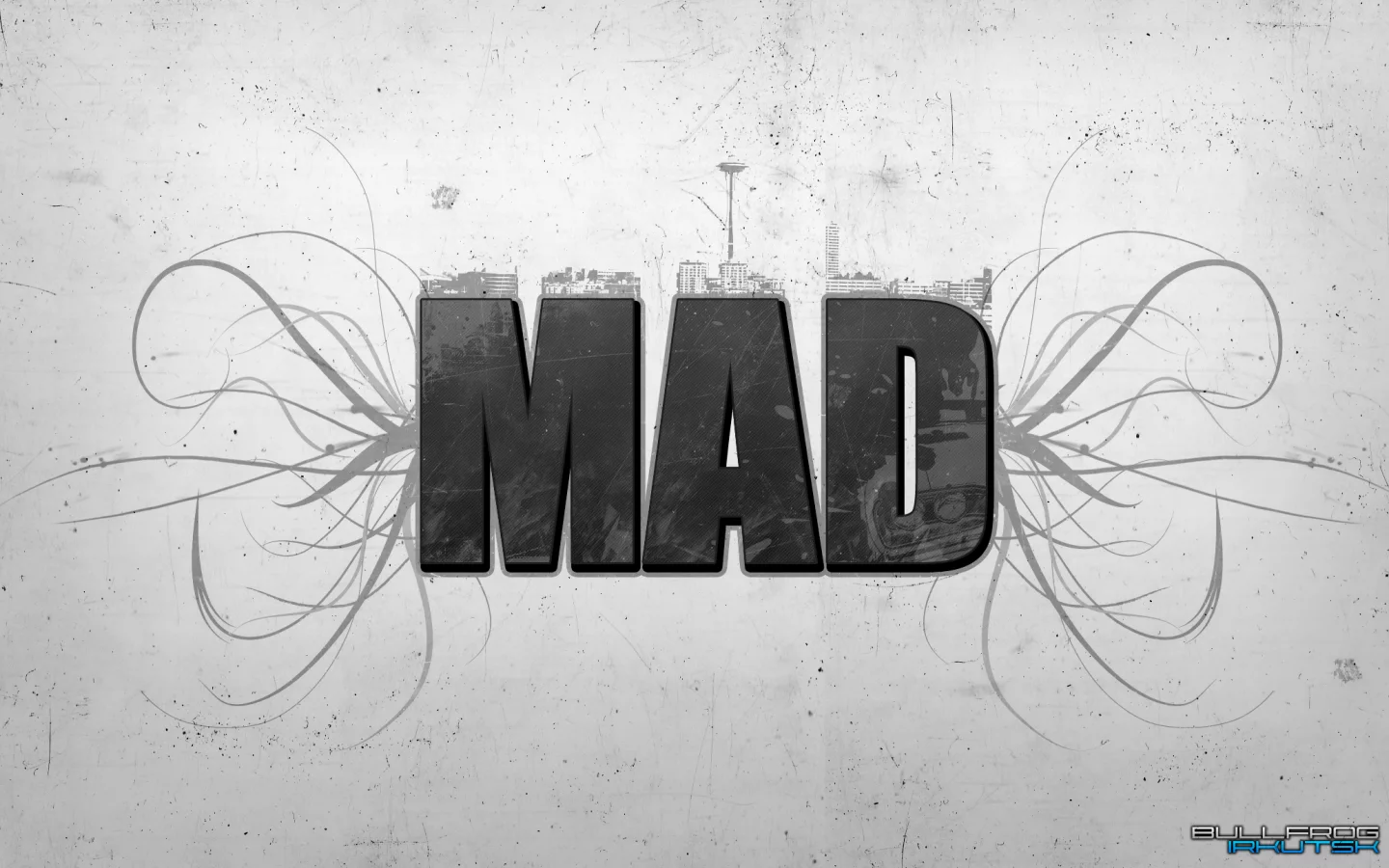черно-белое, город, mad