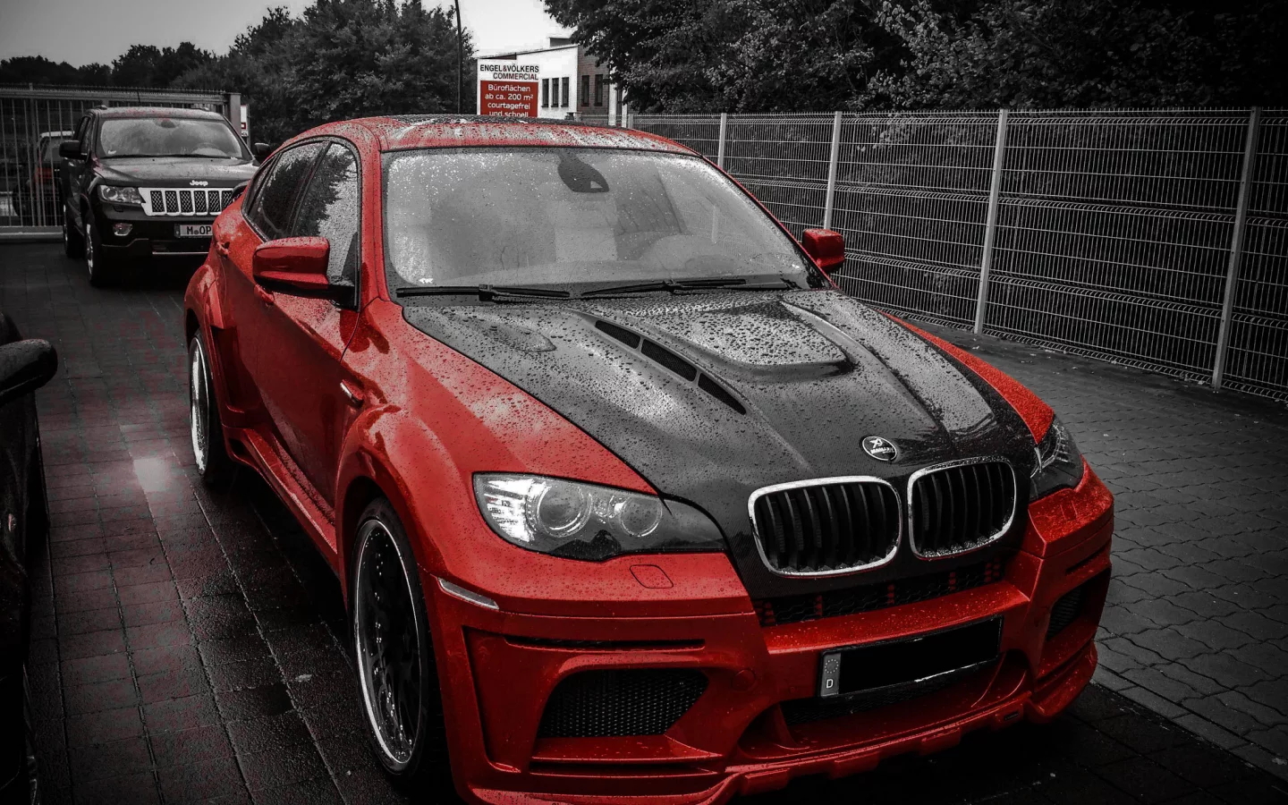 x6m, tuning, hamann, bmw, red, jeep