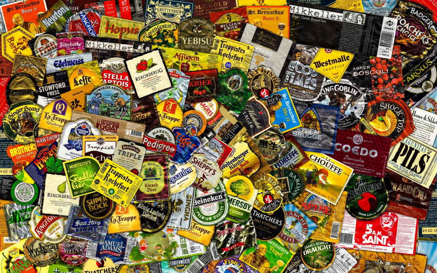 background, texture, beer labels