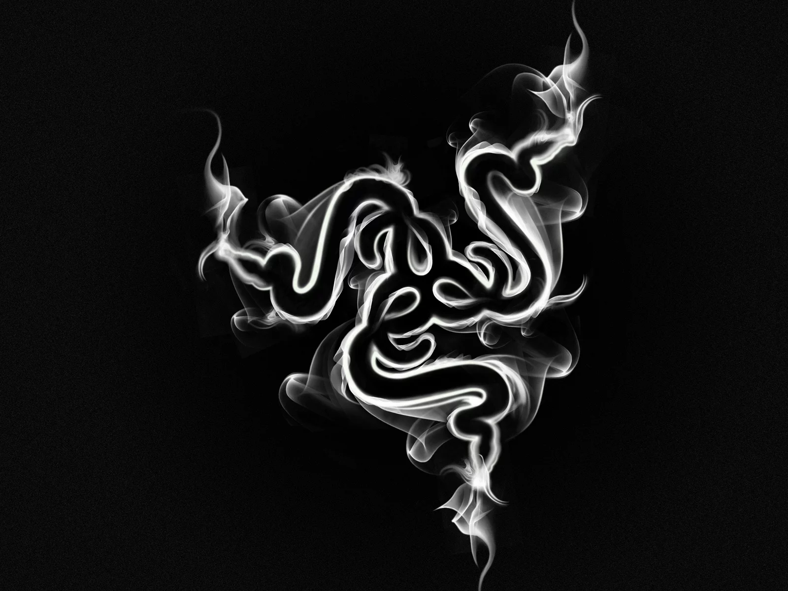 smoke, hi-tech, дым, black, минимализм, логотип, razer