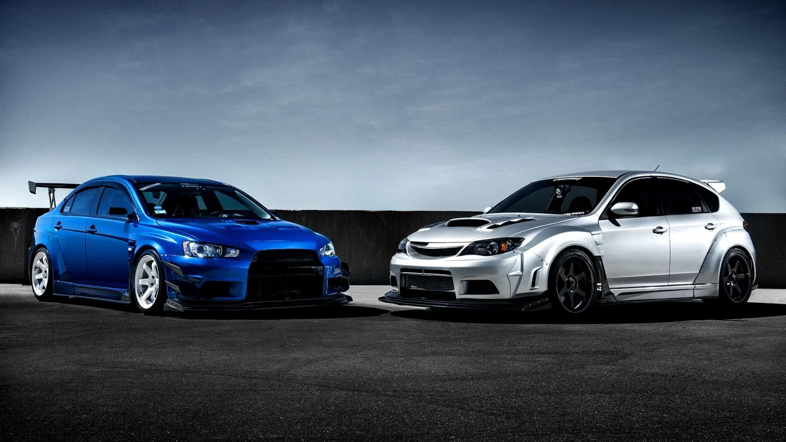 x, impreza, 10, race car, sti, silvery, front, subaru, lancer, evolution, mitsubishi, blue