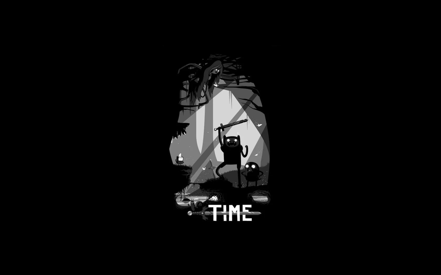 finn, dark, jake, adventure time