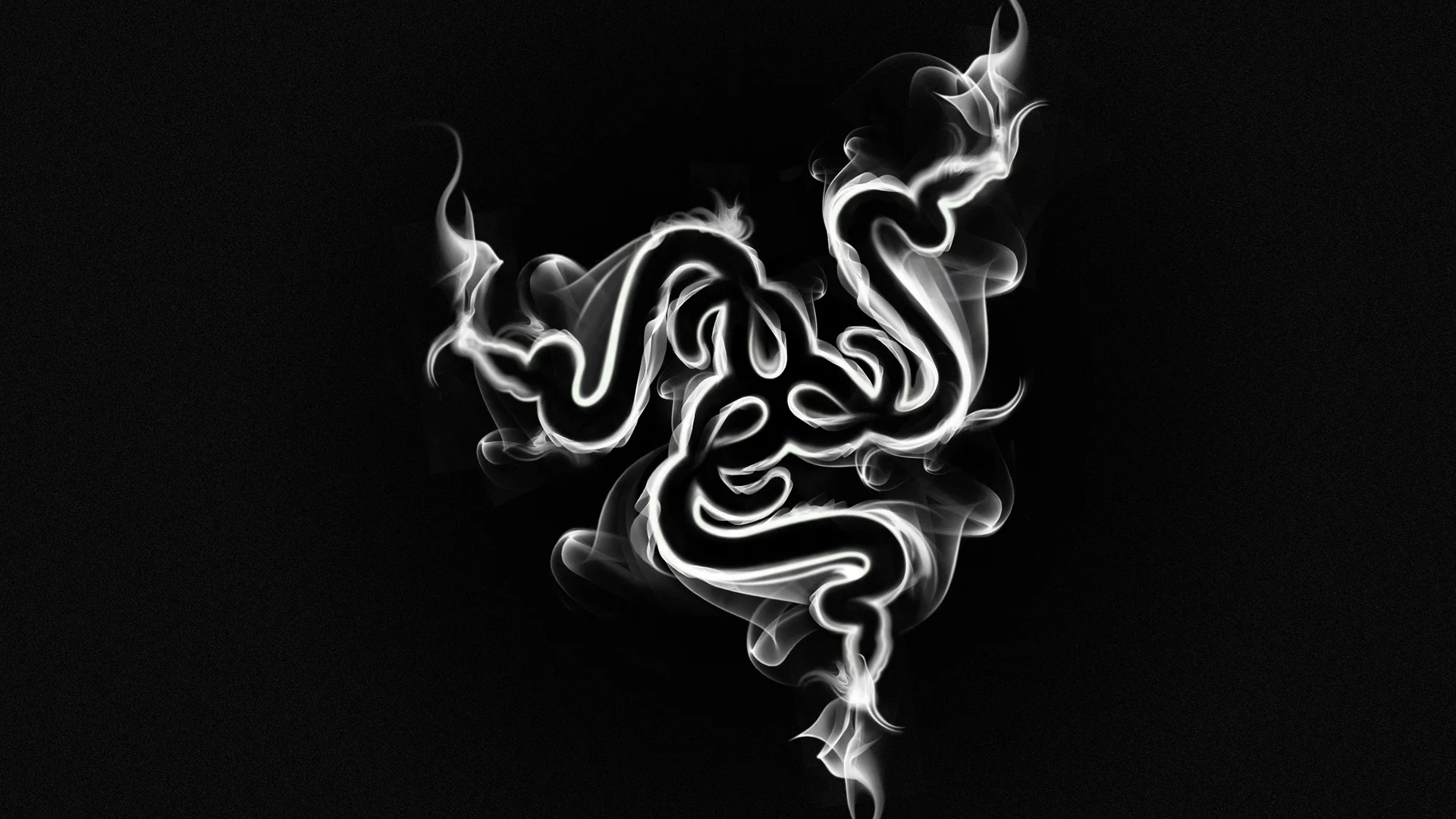 smoke, hi-tech, дым, black, минимализм, логотип, razer