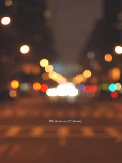 chelsea, night, new-york, bokeh, manhattan, lights, blur