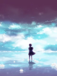 арт, uyre, orihara izaya, облака, парень, небо, аниме, durarara!