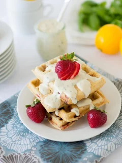 еда, dessert, вафли, сладкое, десерт, клубника, ягода