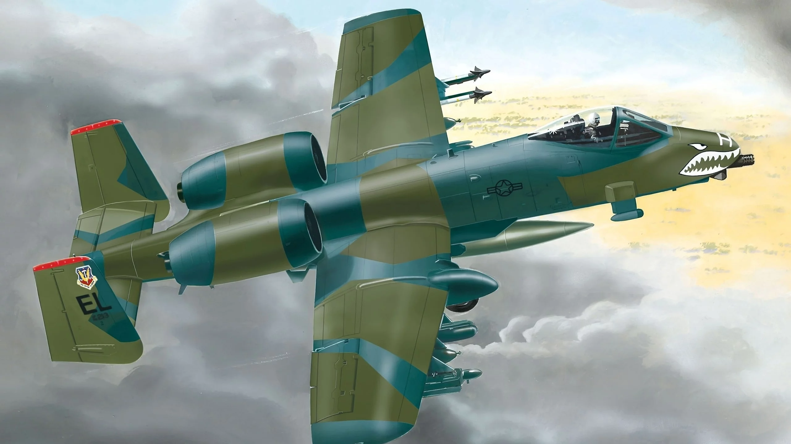 арт, небо, фэйрчайлд -рипаблик a-10 _тандерболт_ ii