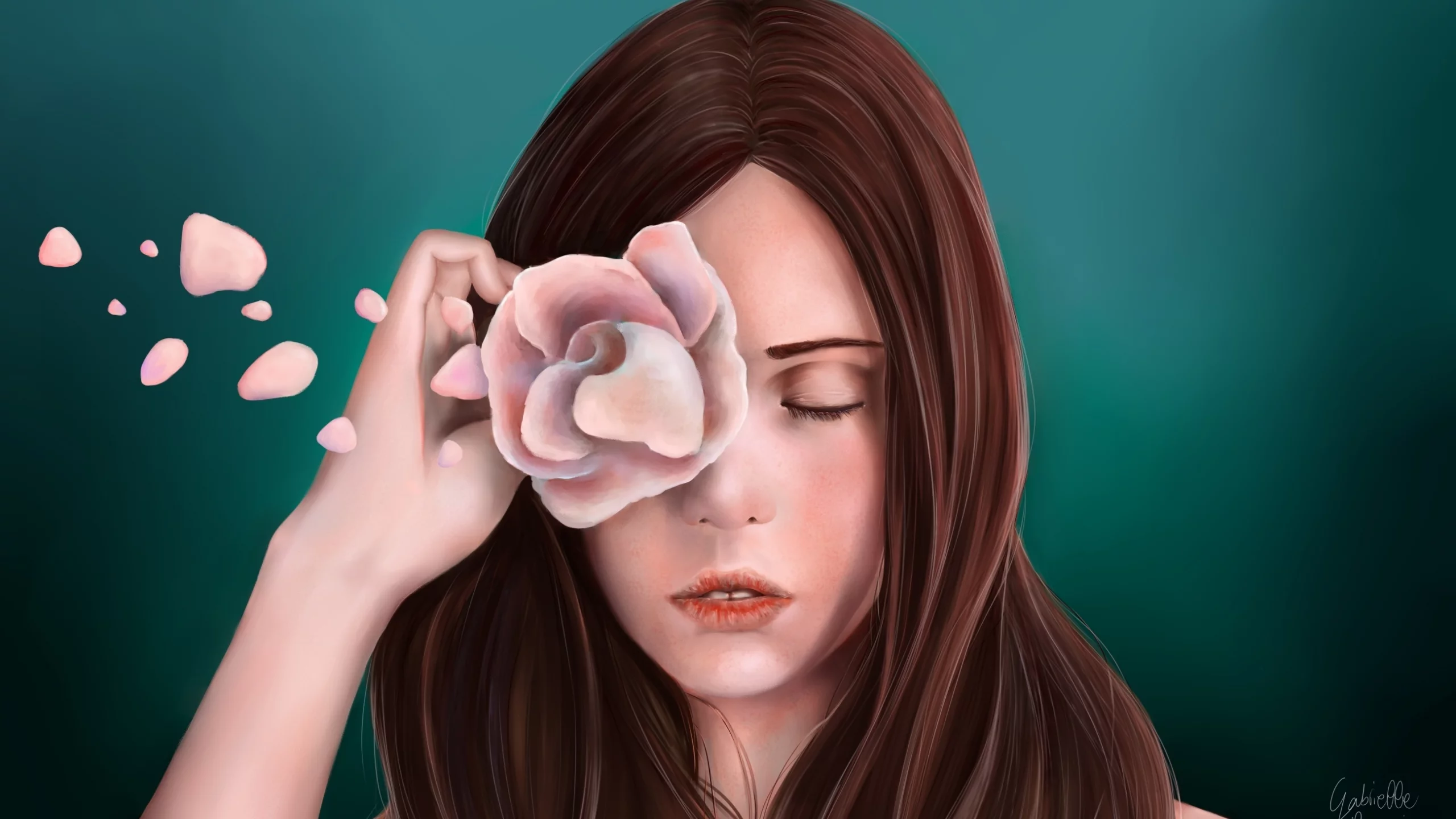 девушка, арт, закрытые глаза, gabrielle ragusi, живопись