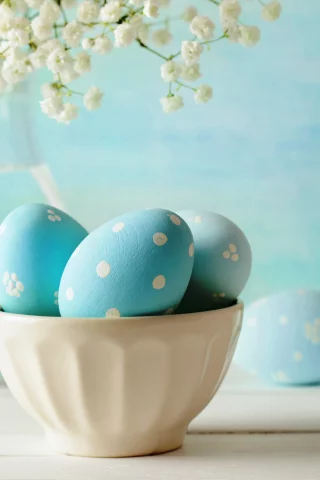 blue, цветы, яйца, flowers, eggs, easter, пасха, pastel